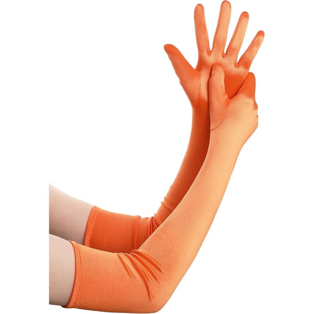 Long Opera Party 1920s Satin Tea Party Gloves Costume Stretchy Adult Size Elbow